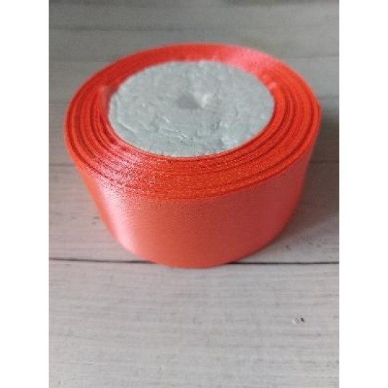 Ленты атласные однотонные 4 см цв. люминесцентный оранжевый